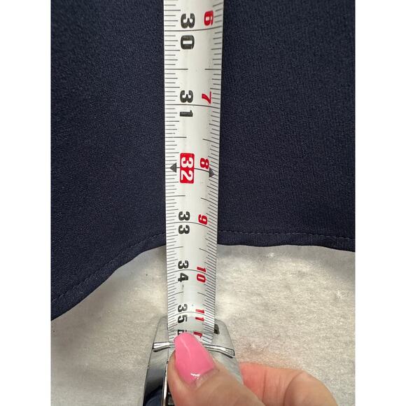 Zara Woman Navy Sleeveless Fit & Flare Dress Bow Back Detail Size L - Picture 6 of 8